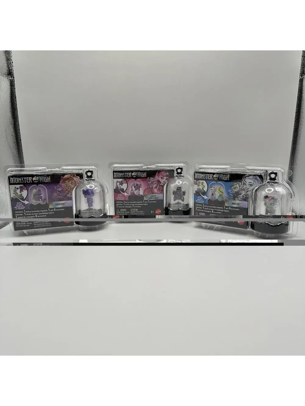 (x3)- Monster High Pet Keychain Count Fabulous Crescent Watzie Lot Set